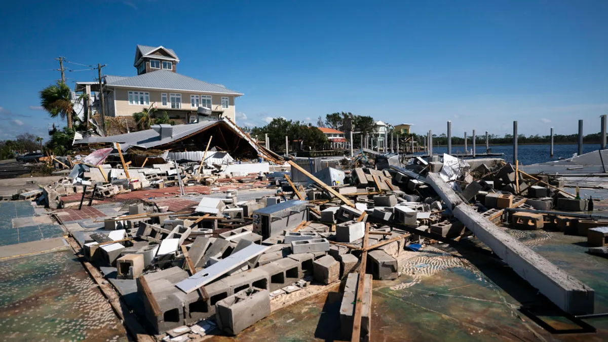 The remains of Roys in the aftermath of Hurricane Helene on September 27, 2024 in Steinhatchee, Florida.