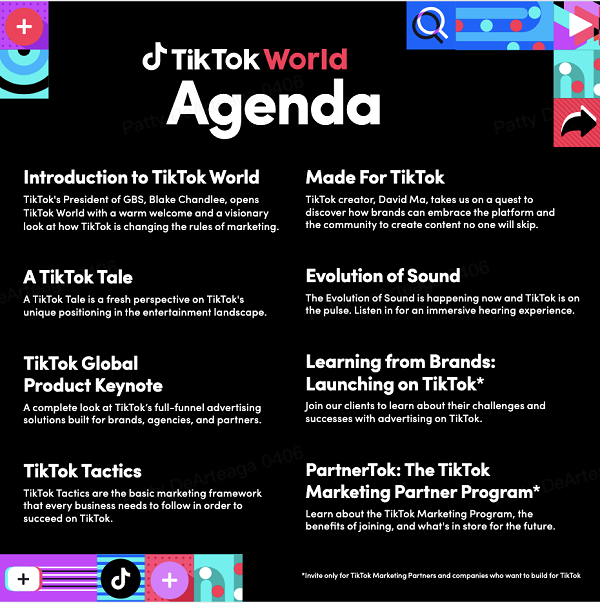 TikTok World agenda