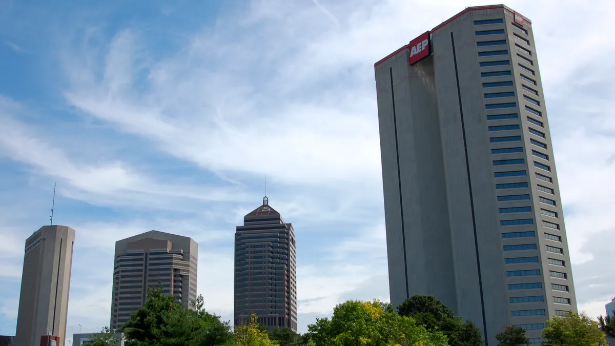 The Columbus, Ohio, skyline, with the American Electric Power headquarters building.