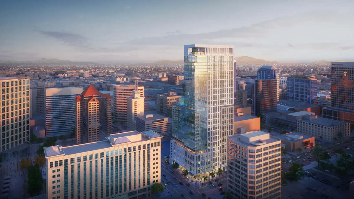 A rendering of Astra Tower on the Salt Lake City, Utah, skyline.