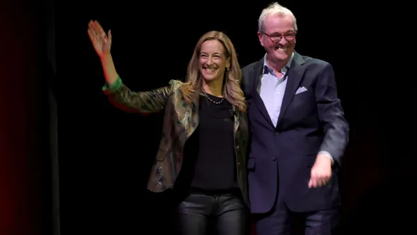 New Jersey Governor-elect Mikie Sherrill and New Jersey Governor Phil Murphy