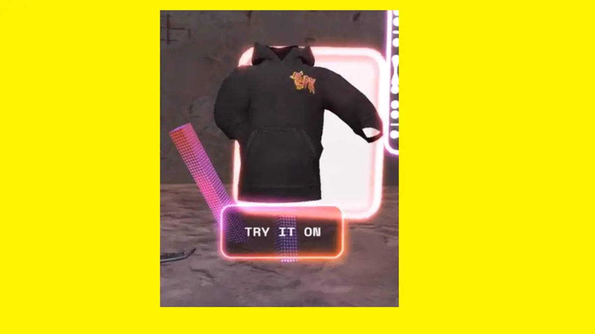 Snapchat AR Try On example