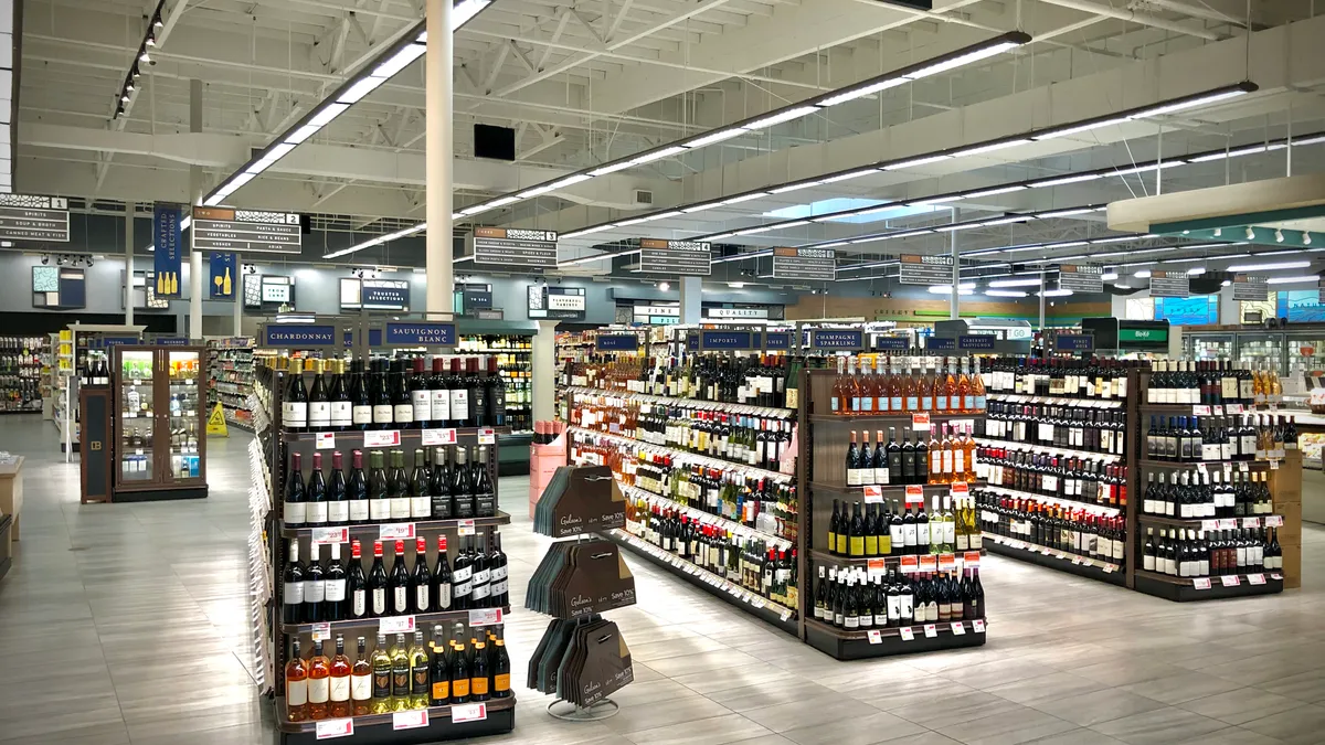 Alcohol department at a Gelson's store