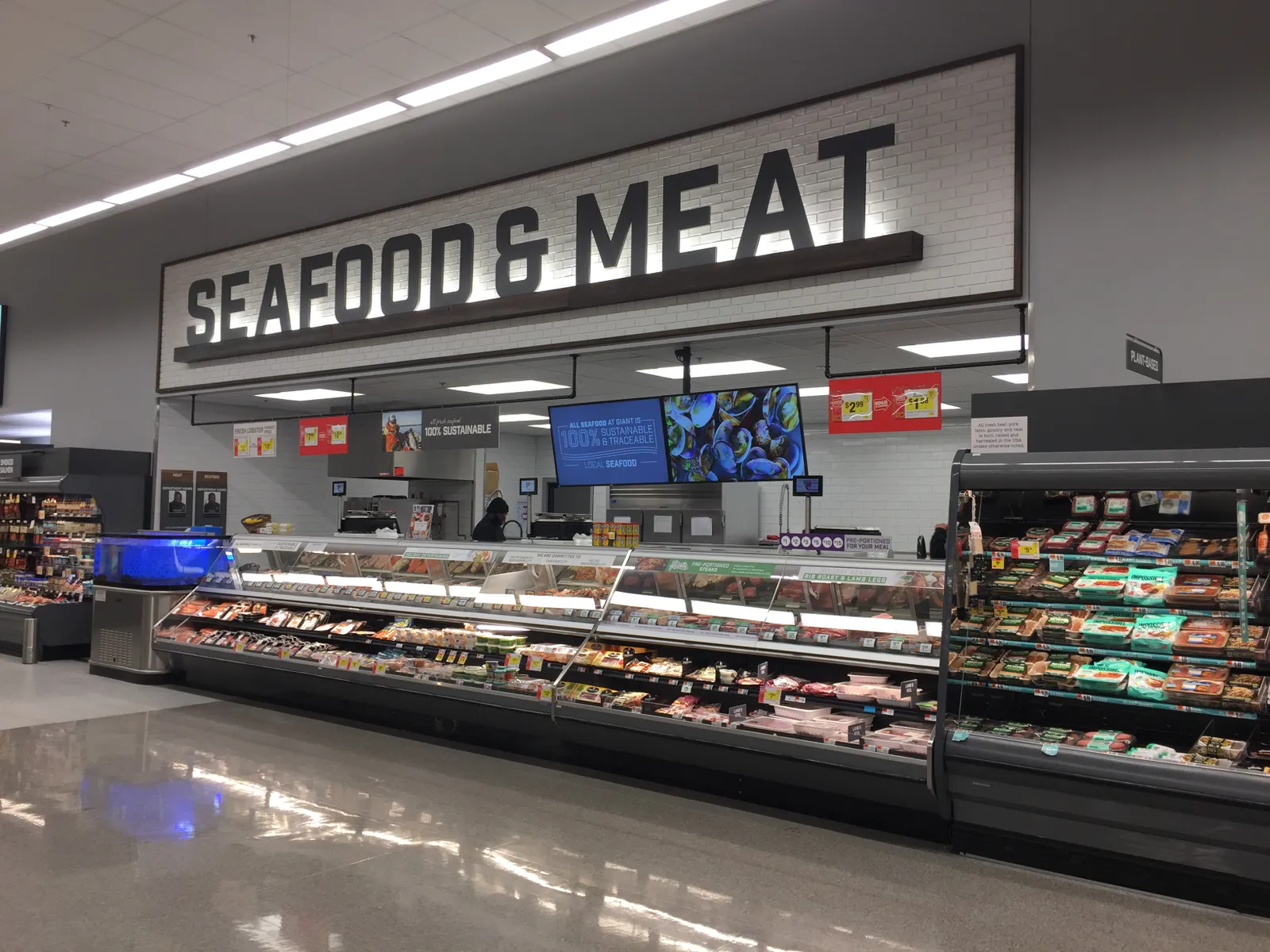 Service counter in grocery store