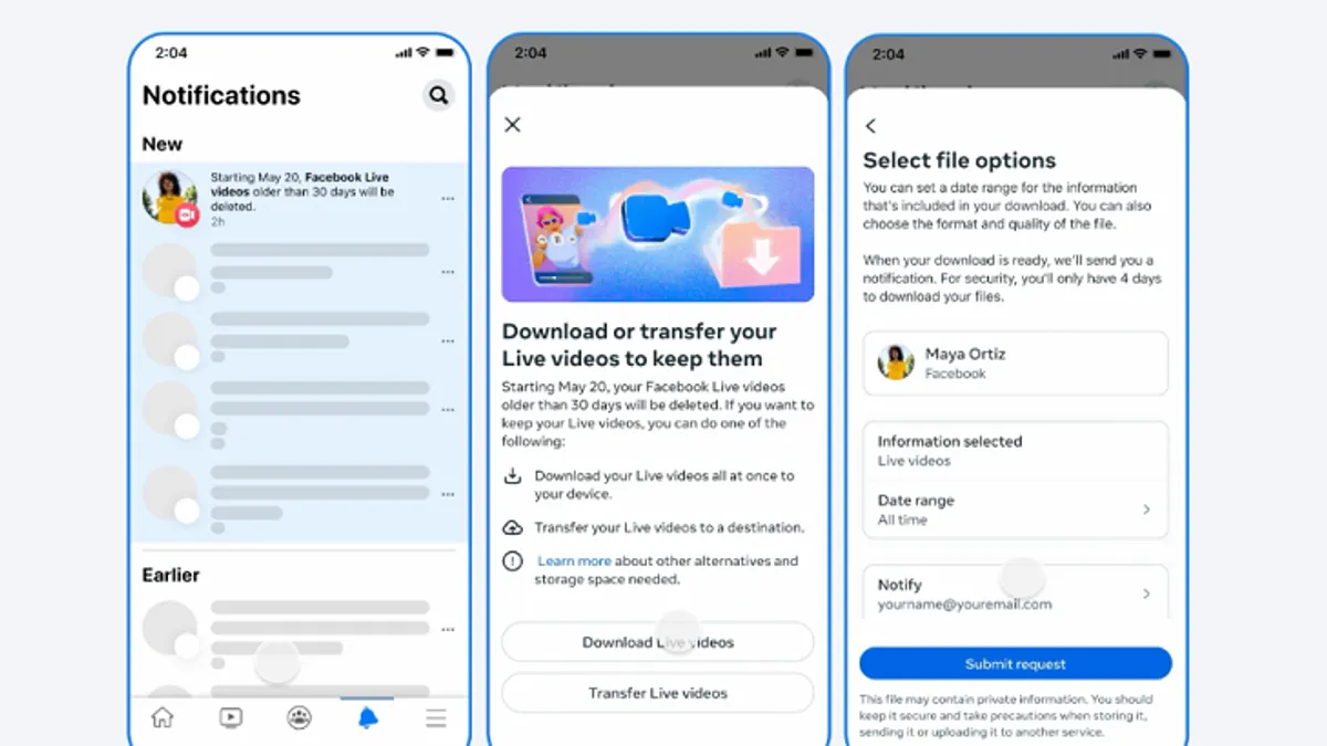 Facebook Live downloads