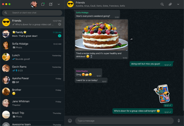 WhatsApp dark mode