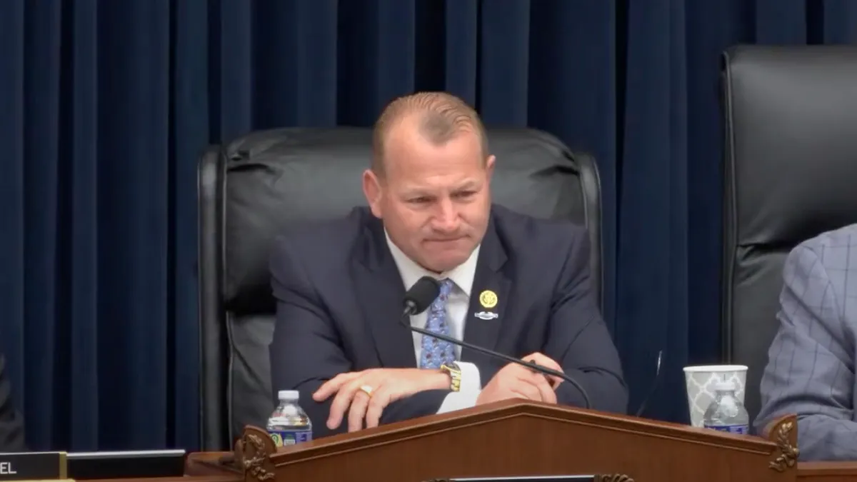 U.S. Rep, Troy Nehls, R-Texas, questioning witnesses at a Nov. 29, 2023 hearing of a House Transportation and Infrastructure subcommittee.