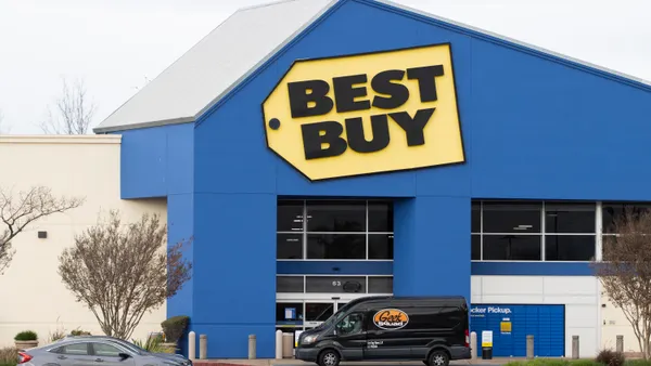 Front view of a Best Buy store in Milpitas, California, on Feb. 20, 2024.