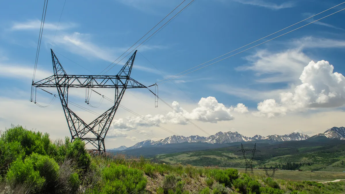 Electric transmission lines crossing Colorado's Eagles Nest Wilderness.