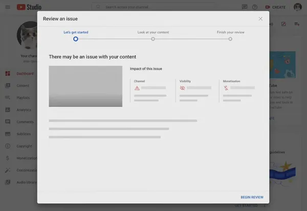 YouTube policy violations