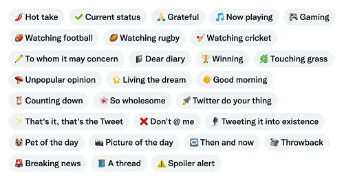 Twitter status indicators