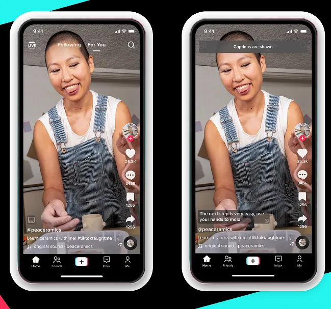 TikTok captions