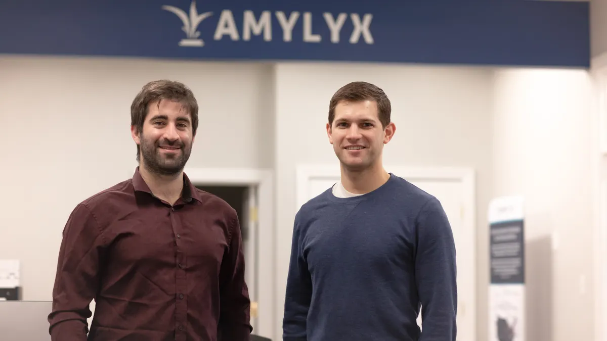 A photograph of Amylyx Pharmaceuticals cofounders Josh Cohen and Justin Klee.
