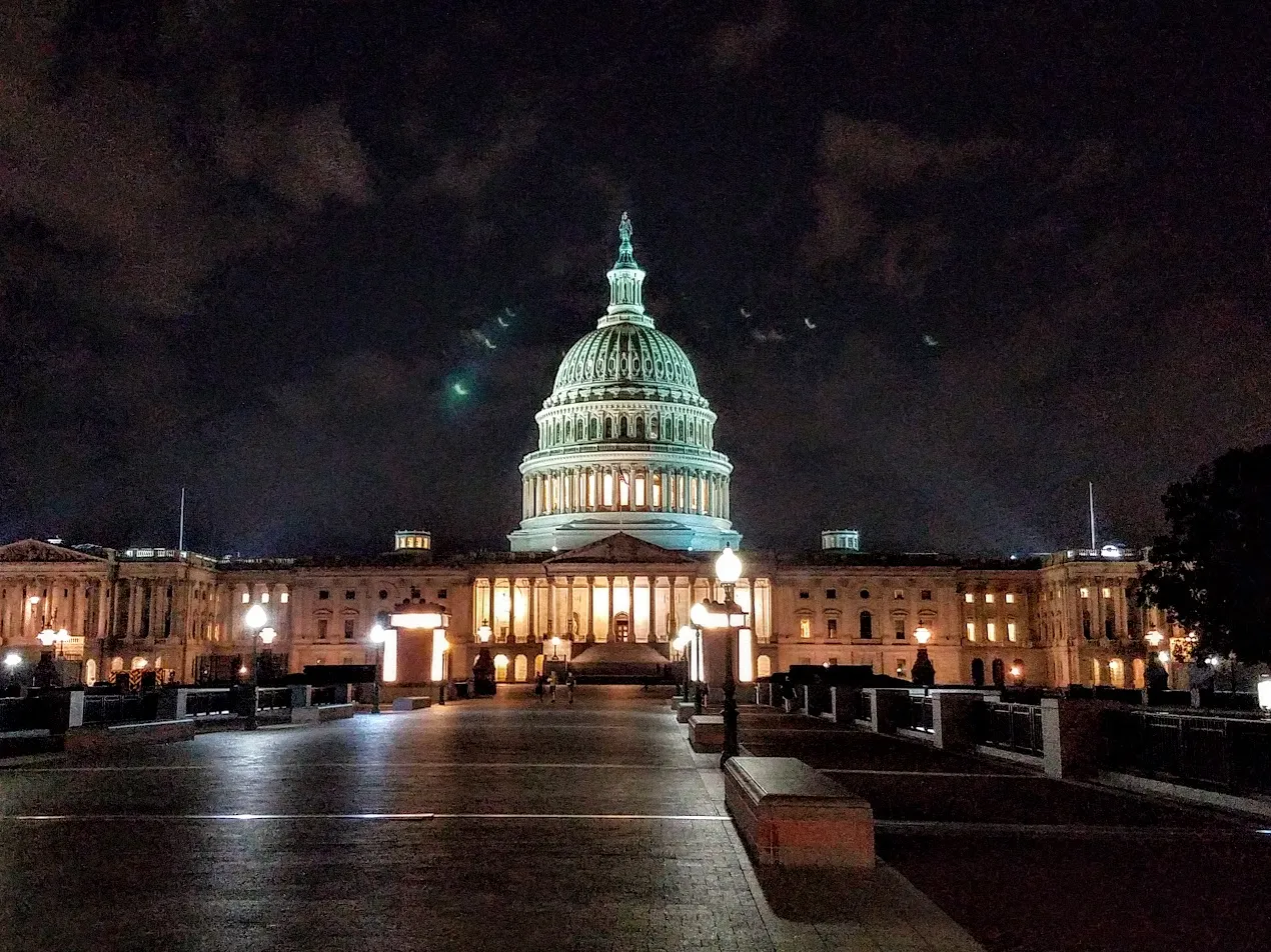 U.S. Capitol at night