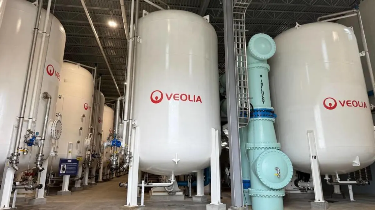 water treatment tankards in an industrial facility
