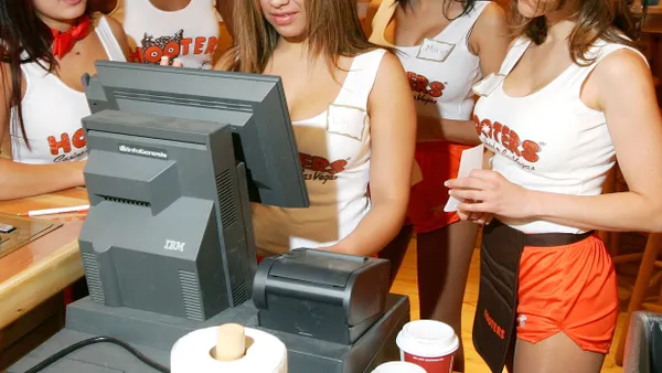 0: Hooters Girls train at the Hooters Restaurant inside the now-defunct Hooters Casino Hotel January 30, 2006 in Las Vegas, Nevada.