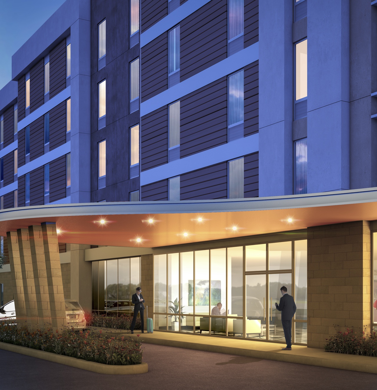 Entry view rendering of Home2 Suites by Hilton in San Francisco