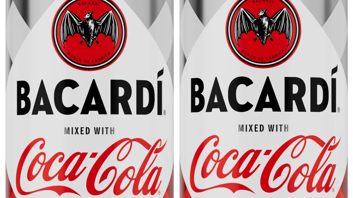 Packaging for Bacardi Mixed with Coca-Cola RTD.