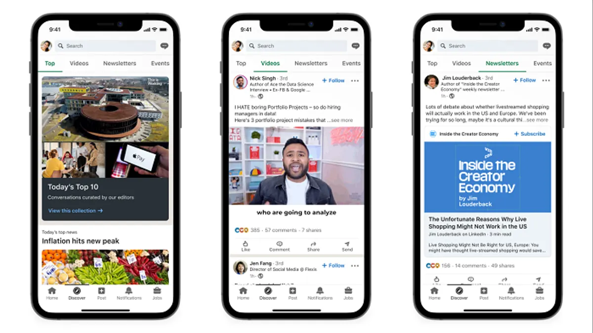 LinkedIn Discover Feed
