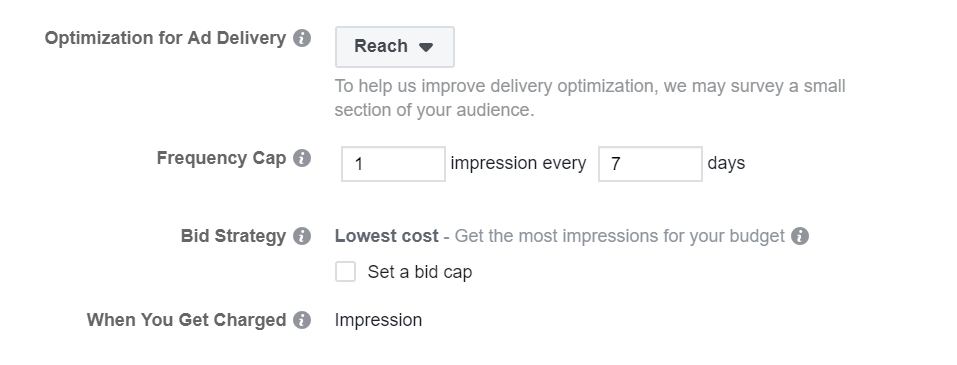 Facebook frequency cap