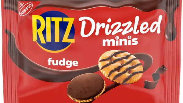 A bag of Ritz Drizzled Minis.