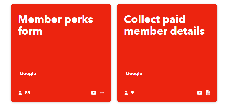YouTube IFTTT applets