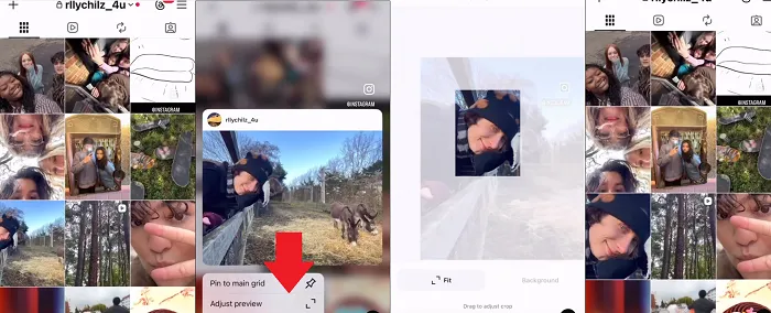 Instagram profile grid editing