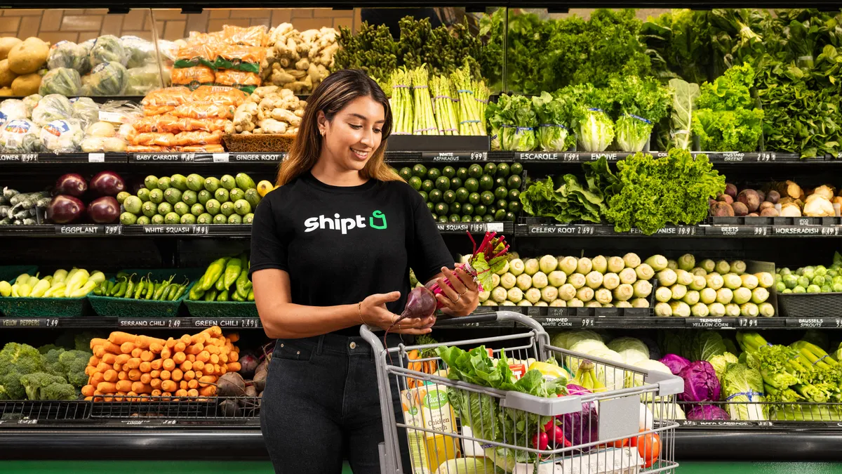 A person in a grocery store