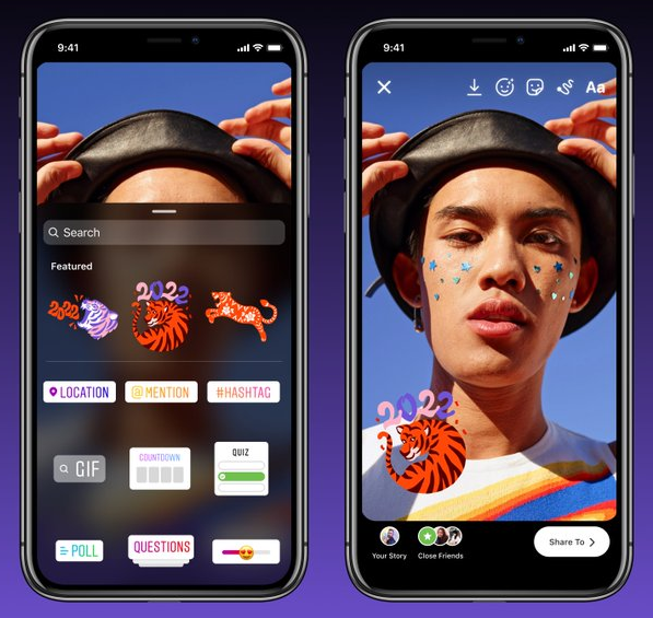 Instagram Lunar New Year stickers