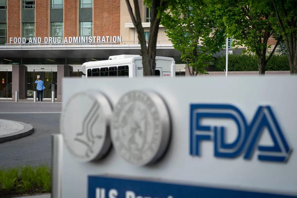 FDA headquarters with sign in foreground