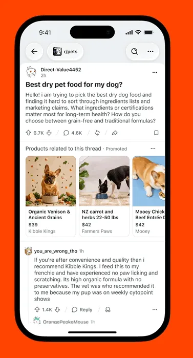Reddit shopping listing ads