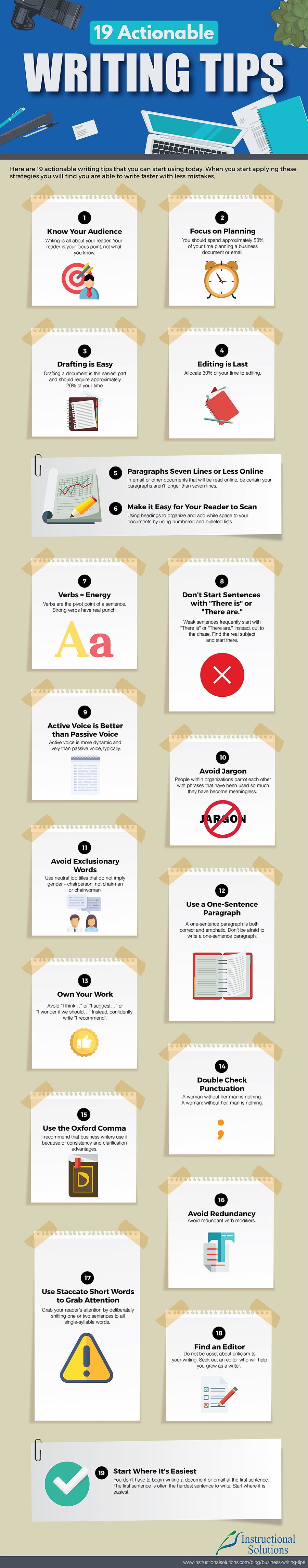 Infographic outlines writing tips to help improve your copy