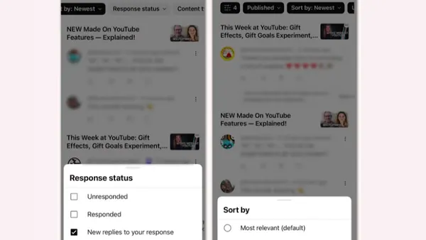 YouTube reply filters
