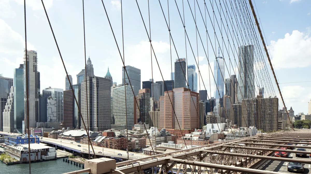 The Manhattan skyline in New York City.