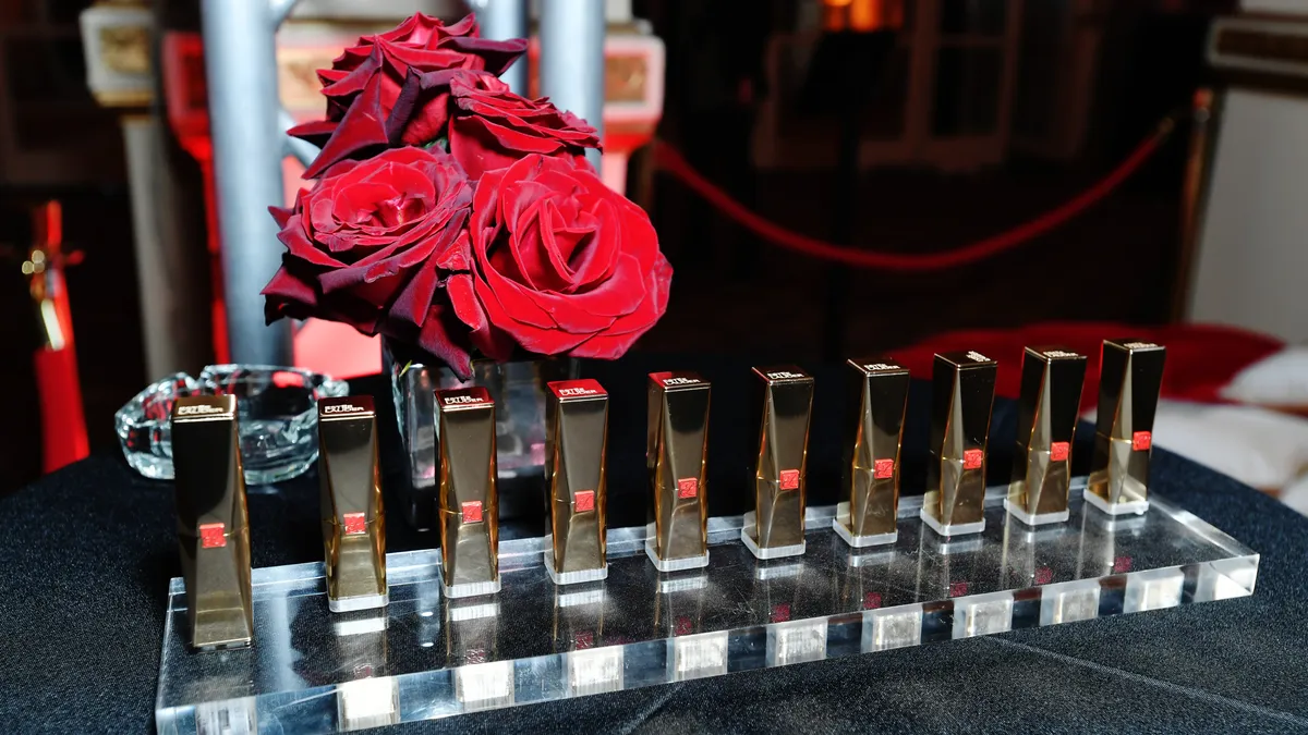 Estee Lauder Lipsticks on display.