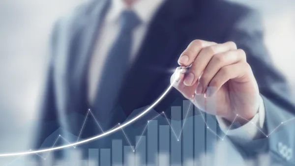 Businessman reviewing data