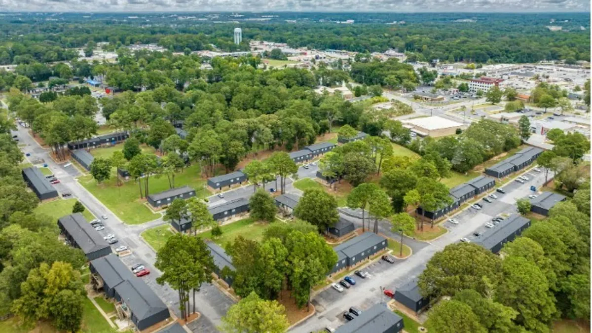 Aerial view of apartment property