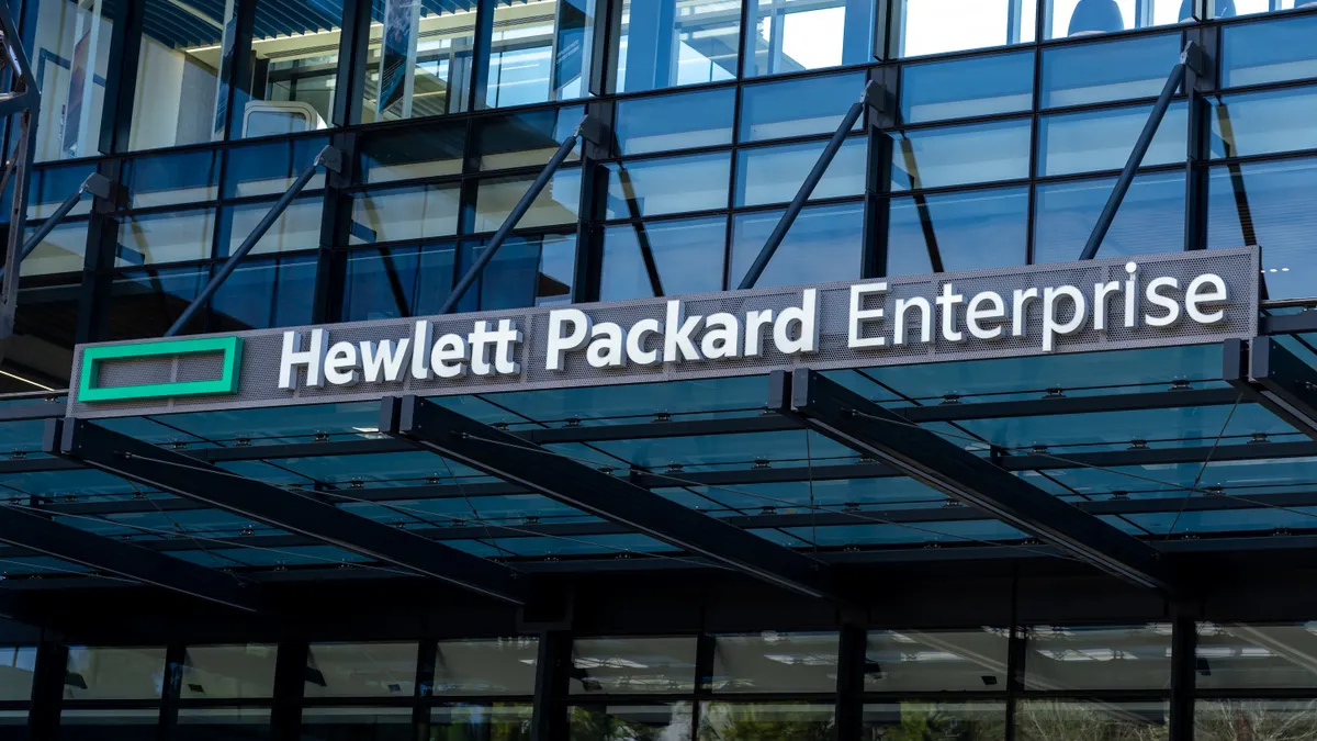 Hewlett Packard Enterprise office building in Houston on March 22, 2022.