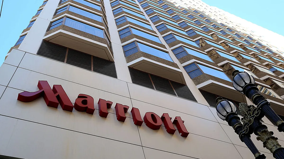 The front of a Marriott hotel.