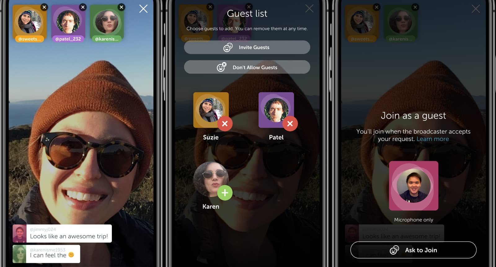 Periscope live guests