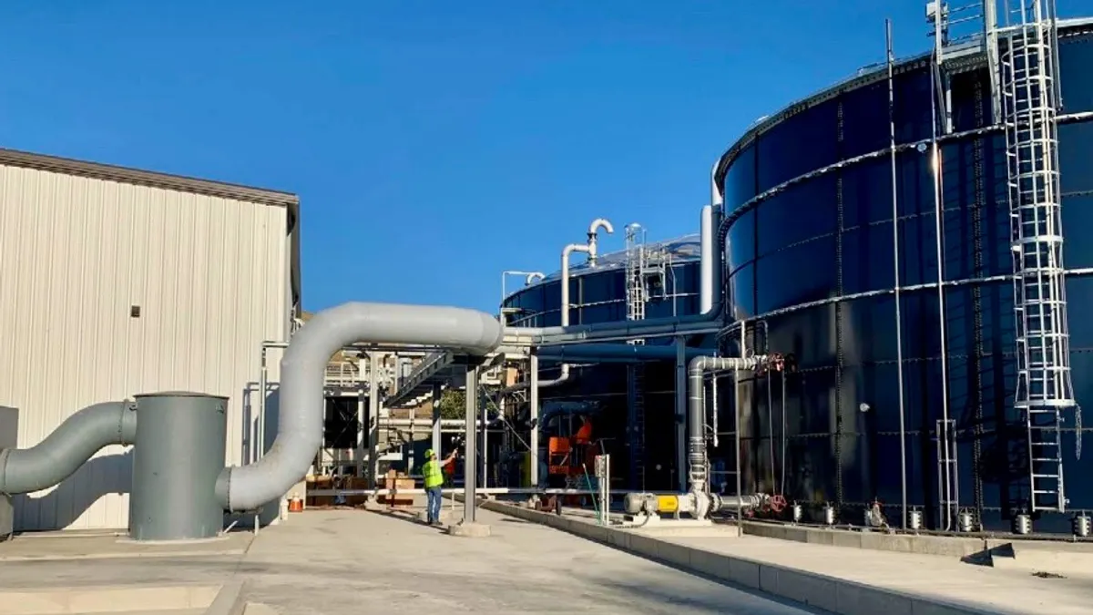 Large industrial wastewater tanks