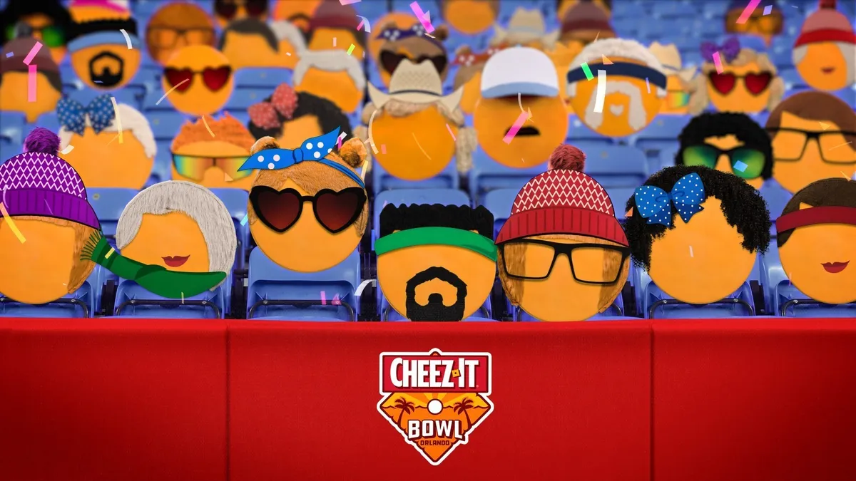 Cheez-It Bowl mechanical avatars retrieved by Marketing Dive on Dec. 9, 2020