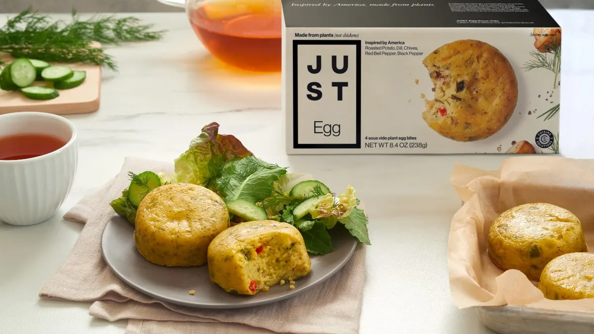 Eat Just announced plant-based sous vide egg bites will be coming to stores in March 2021.