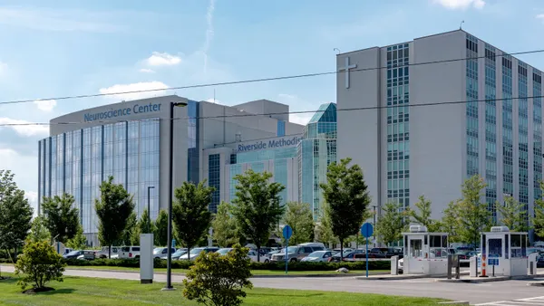 The front of OhioHealth's Riverside Methodist Hospital viewed from the east.