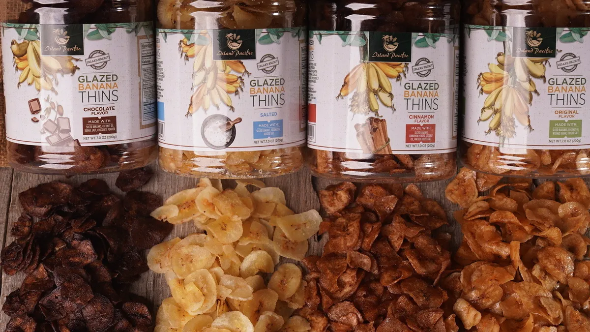 Banana chips under the Island Pacific Select brand