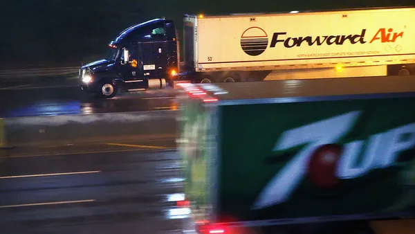 Forward Air truck on highway chicago area
