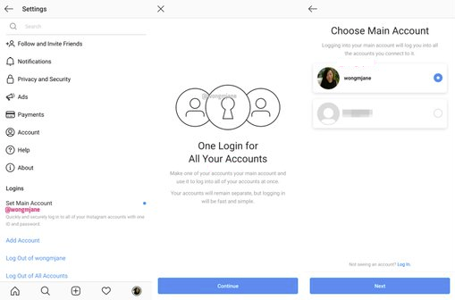 Instagram multi-account login