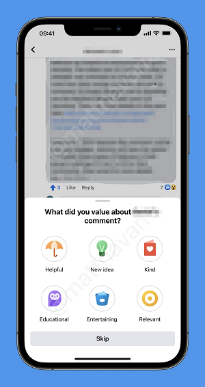 Facebook up and downvotes on group comments