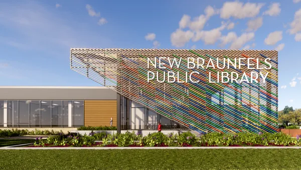 an artist rendering of a public library