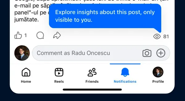 Facebook post views